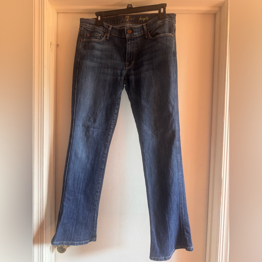 7 For All Mankind Kaylie Sz 31 Indigo Boot Cut Jeans